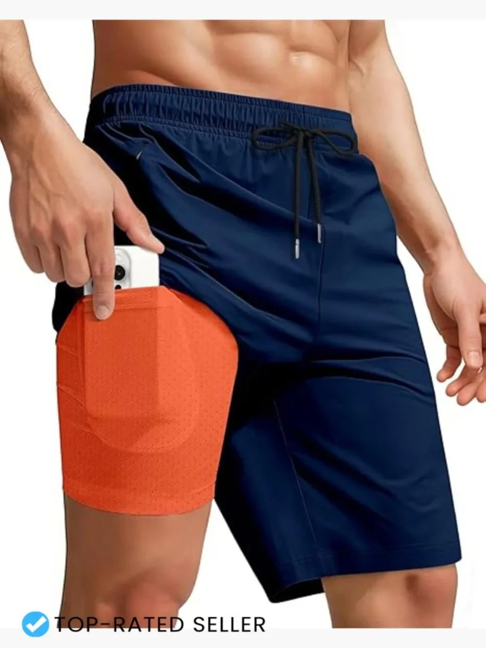 Men Swim Trunks with Compression Liner Quick Dry 9